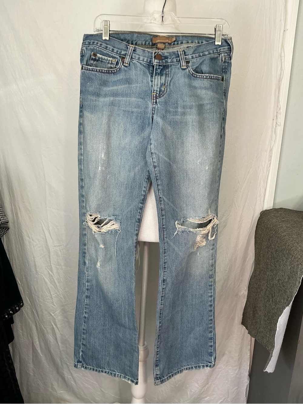 Abercrombie & Fitch Light Blue Bootcut Distressed Jeans